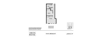 One Bed Floorplan at Iron Rose Apartments, Pennsylvania, 19123