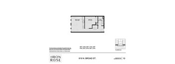 1 Bed 1 Bath Floorplan at Iron Rose Apartments, Philadelphia, PA