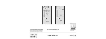 1 Bedroom 1 Bath Floorplan at Iron Rose Apartments, Philadelphia, Pennsylvania
