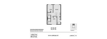 2 Bed Floorplan at Iron Rose Apartments, Pennsylvania