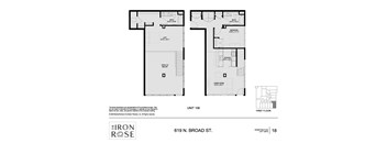 Two Bed Floorplan at Iron Rose Apartments, Pennsylvania, 19123