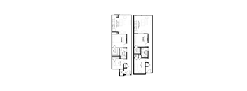 the floor plans for the apartments are presented above in this drawing