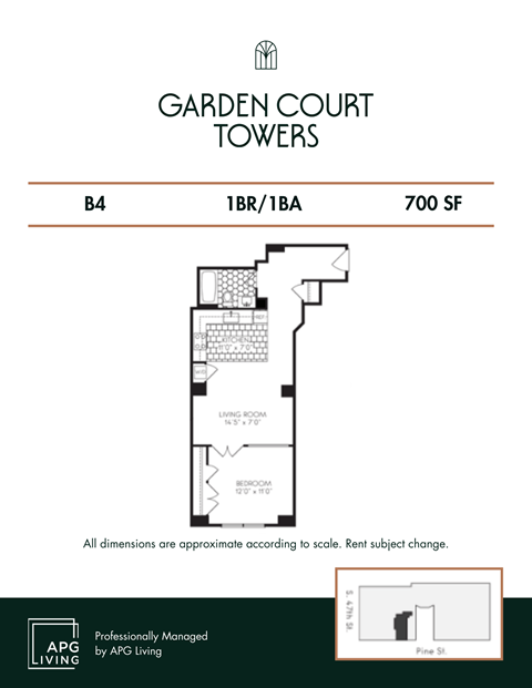 the floor plan of garden court towers