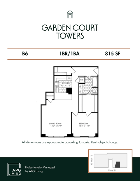 the floor plan of garden court towers