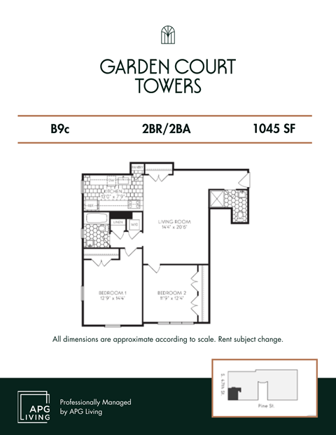 the floor plan of garden court towers