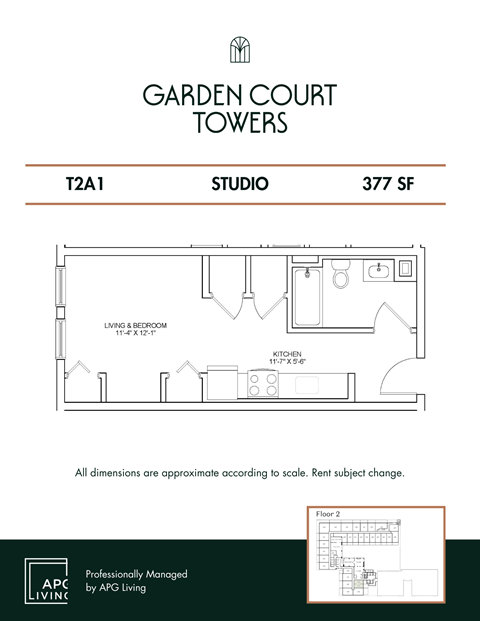 the floor plan of garden court towers