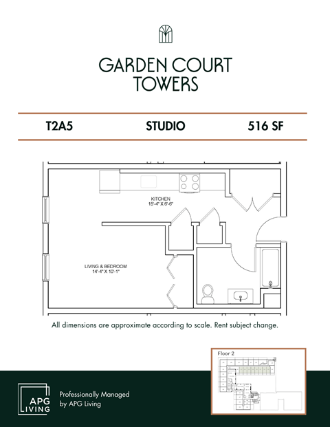 the floor plan of garden court towers