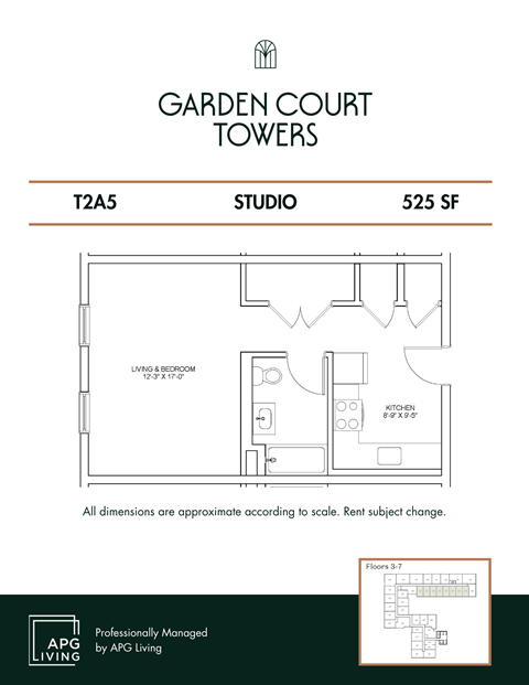the floor plan of garden court towers