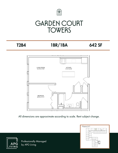 the floor plan of garden court towers