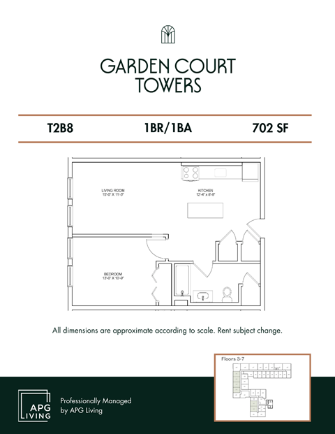 the floor plan of garden court towers