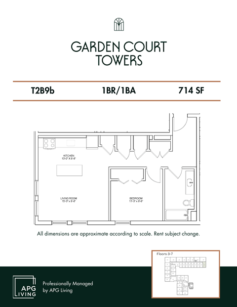the floor plan of garden court towers