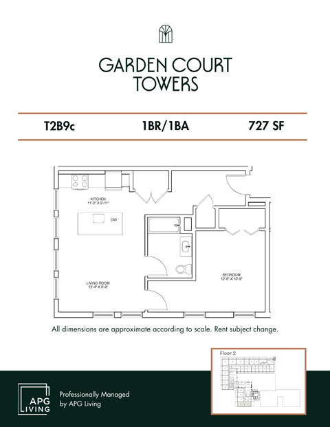 the floor plan of garden court towers