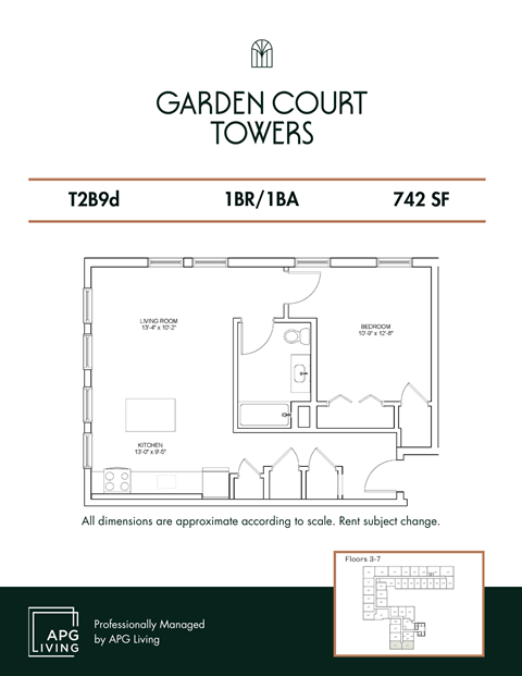 the floor plan of garden court towers