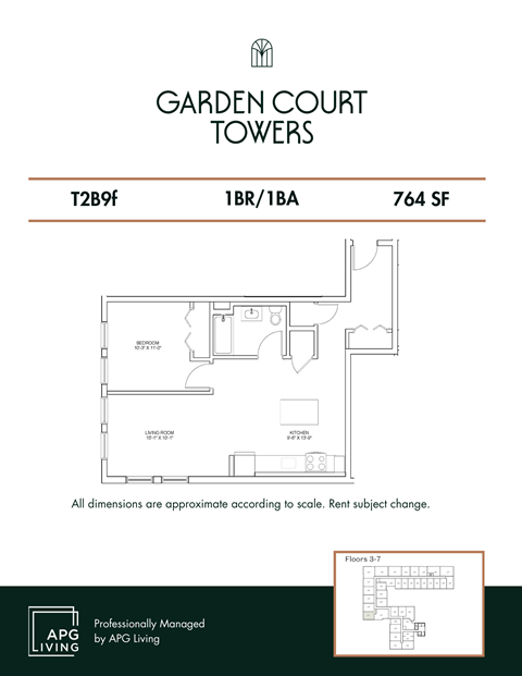 the floor plan of garden court towers