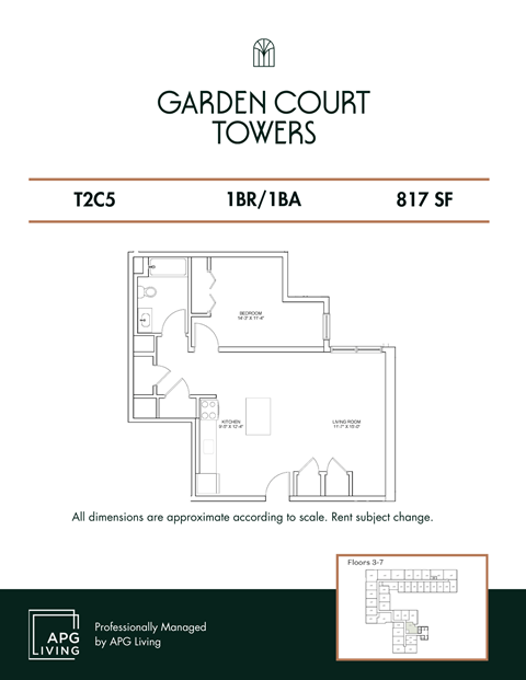 the floor plan of garden court towers