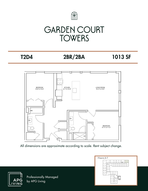 the floor plan of garden court towers