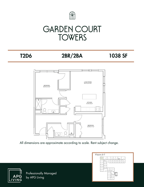 the floor plan of garden court towers
