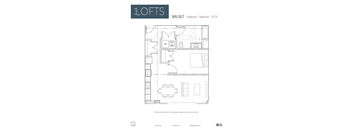 the floor plan walnut 1 bedroom apartment