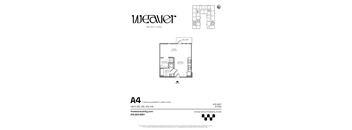 Studio Floor Plan A4 at The Weaver, Philadelphia, PA, Pennsylvania