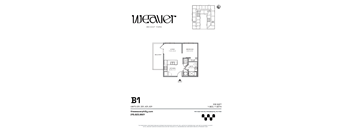 1Bed Floor Plan B1 at The Weaver, Philadelphia, Pennsylvania