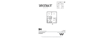 1Bed Floor Plan B4 at The Weaver, Philadelphia, PA, 19125