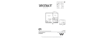1Bed Floor Plan C1 at The Weaver, Philadelphia, Pennsylvania
