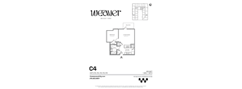 1Bed Floor Plan C4 at The Weaver, Philadelphia, PA, Pennsylvania