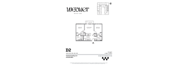 2Bed Floor Plan D2 at The Weaver, Philadelphia, PA