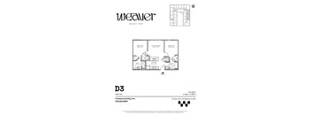 2Bed Floor Plan D3 at The Weaver, Philadelphia, 19125