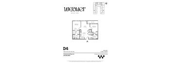 2Bed Floor Plan D4 at The Weaver, Philadelphia, PA, Pennsylvania