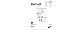 2Bed Floor Plan D5 at The Weaver, Philadelphia