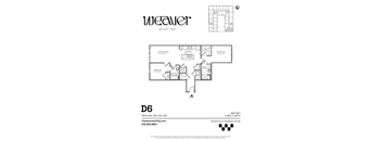 2Bed Floor Plan D6 at The Weaver, Philadelphia, Pennsylvania