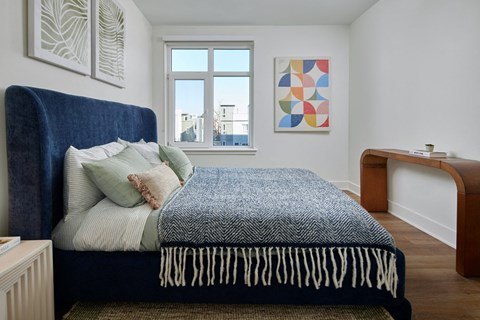 Comfortable Bedroom With Large Window at The Weaver, Philadelphia, PA, Pennsylvania