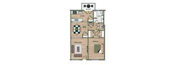 1 bed 1 bath A at The PARKER on E Mulberry Apartments, San Antonio, 78209
