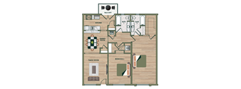 2 bed 1 bath A at The PARKER on E Mulberry Apartments, San Antonio, 78209