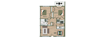 2 bed 1 bath at The PARKER on E Mulberry Apartments, San Antonio, TX