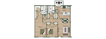 2 bed 2 bath at The PARKER on E Mulberry Apartments, San Antonio, Texas