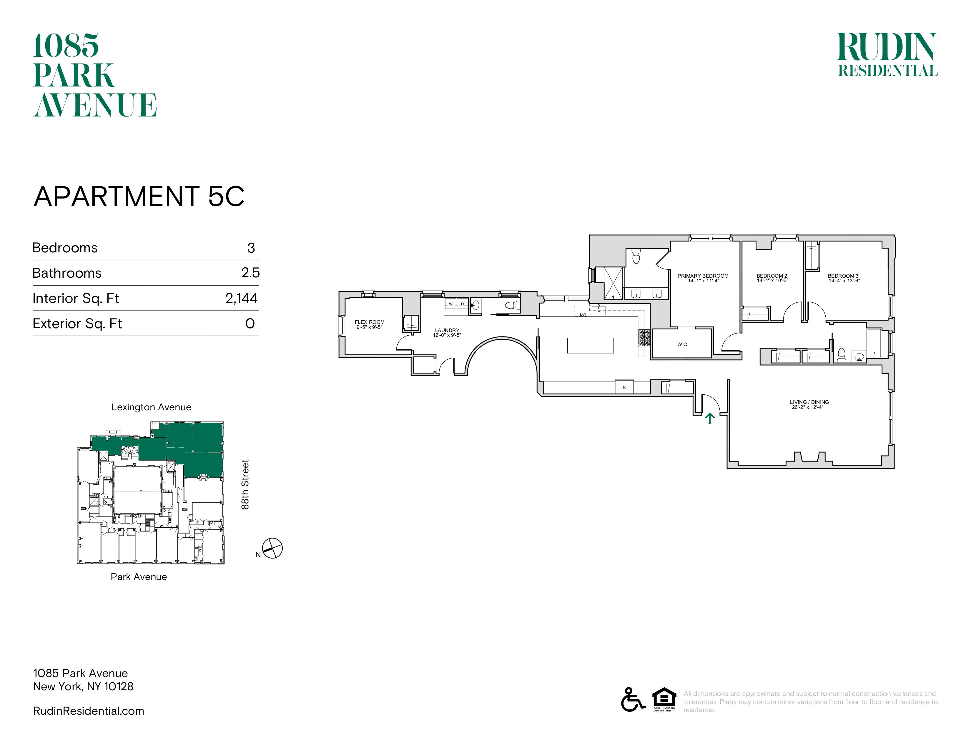 3 Bedroom Rental – 1085 Park Avenue, New York, NY