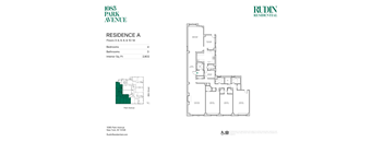 A floor plan for a residence at 1085 Park Avenue.
