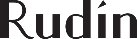The image shows the word "Rudin" in black text on a green background.