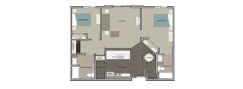 a floor plan of a 2103 sq ft apartment