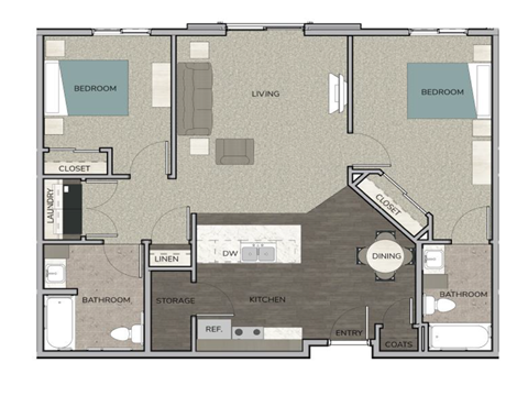 a floor plan of a 2103 sq ft apartment