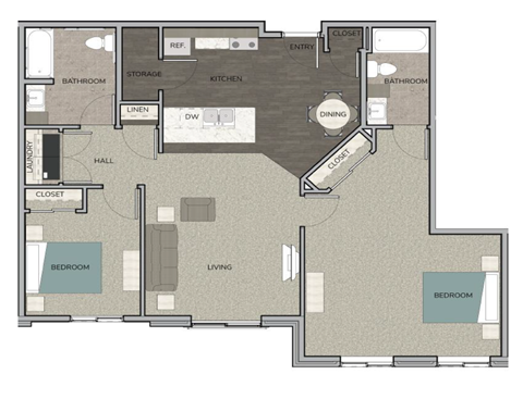 a floor plan of a 2103 sq ft apartment