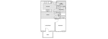 A black and white floor plan of a house with labeled rooms.