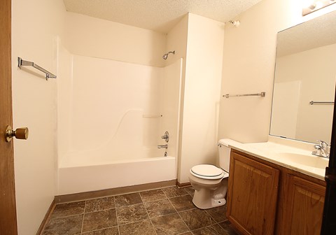 a bathroom with a toilet sink and bathtub