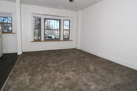 an empty room with a window