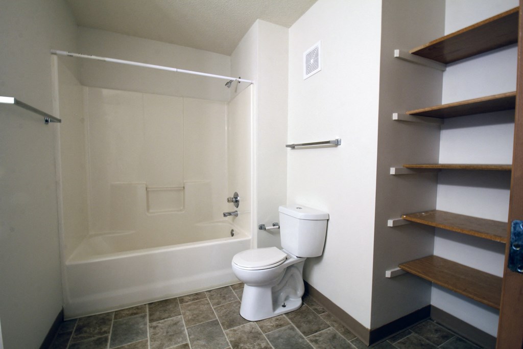 a bathroom with a toilet and a bathtub