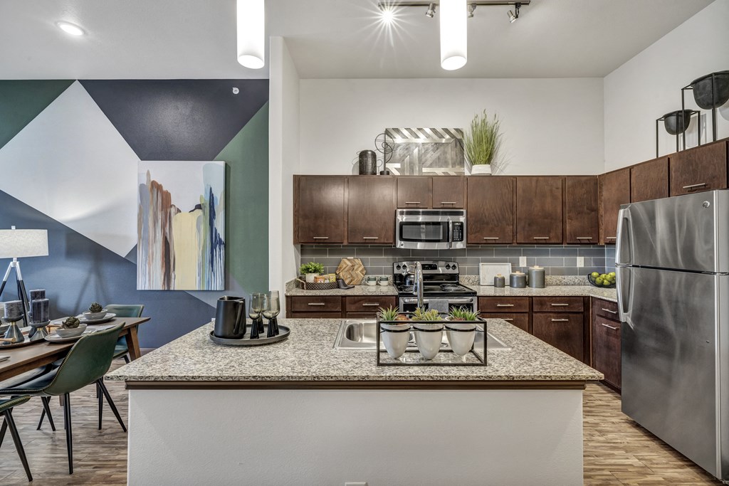 Kitchen at Urban Crest Apartments, Texas, 78209