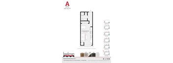 1 bed 1 bath A Floor Plan at Beekman on Broadway, Ann Arbor, Michigan
