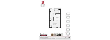 2 bed 2 bath B Floor Plan at Beekman on Broadway, Michigan